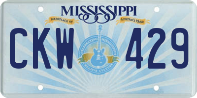 MS license plate CKW429