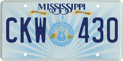 MS license plate CKW430