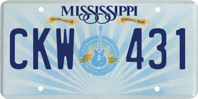 MS license plate CKW431