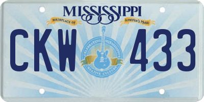 MS license plate CKW433