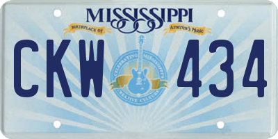 MS license plate CKW434
