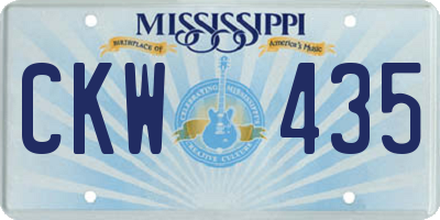 MS license plate CKW435