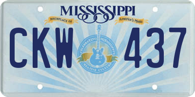 MS license plate CKW437