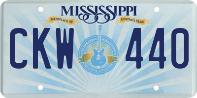 MS license plate CKW440