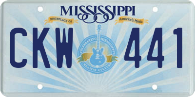 MS license plate CKW441