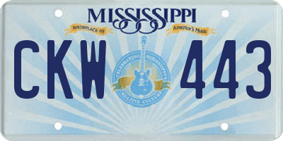 MS license plate CKW443