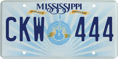 MS license plate CKW444