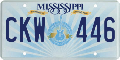 MS license plate CKW446