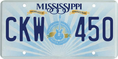 MS license plate CKW450