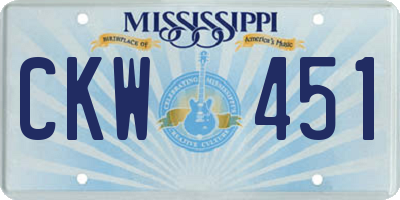 MS license plate CKW451