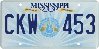 MS license plate CKW453