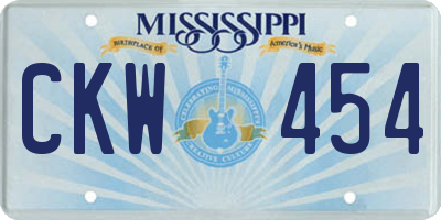 MS license plate CKW454