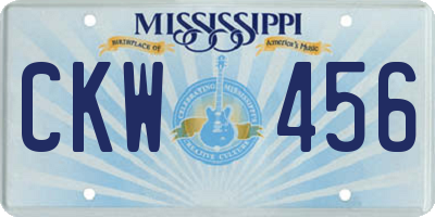 MS license plate CKW456