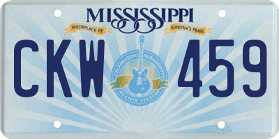 MS license plate CKW459