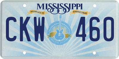 MS license plate CKW460