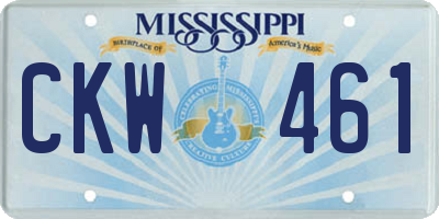MS license plate CKW461