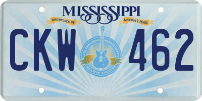MS license plate CKW462