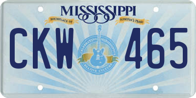 MS license plate CKW465