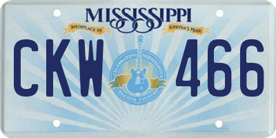 MS license plate CKW466