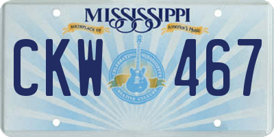 MS license plate CKW467