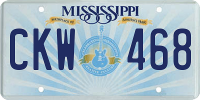 MS license plate CKW468