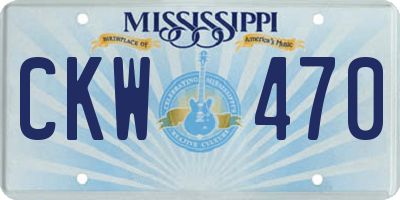MS license plate CKW470