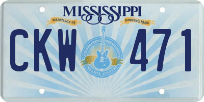 MS license plate CKW471