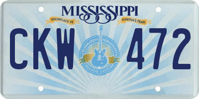 MS license plate CKW472