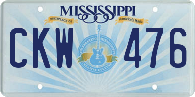 MS license plate CKW476