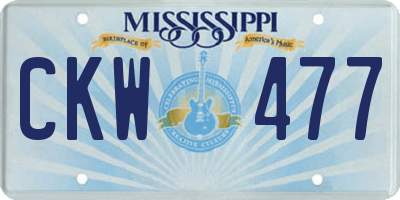 MS license plate CKW477