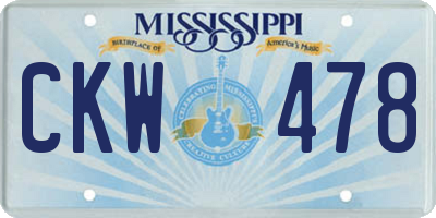 MS license plate CKW478