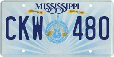 MS license plate CKW480