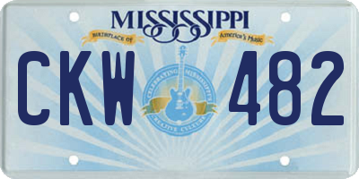 MS license plate CKW482