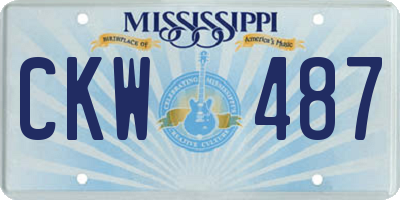 MS license plate CKW487