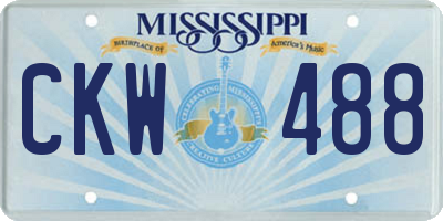 MS license plate CKW488