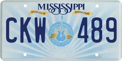 MS license plate CKW489