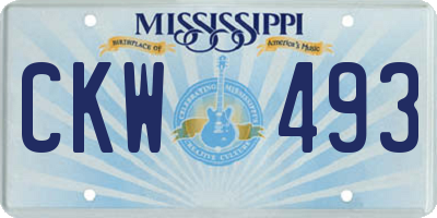 MS license plate CKW493
