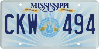 MS license plate CKW494