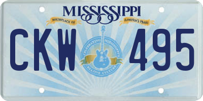 MS license plate CKW495