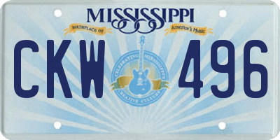 MS license plate CKW496