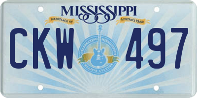 MS license plate CKW497