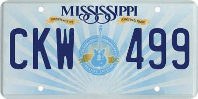 MS license plate CKW499