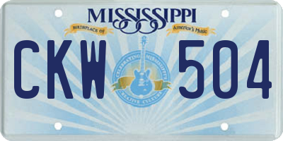 MS license plate CKW504