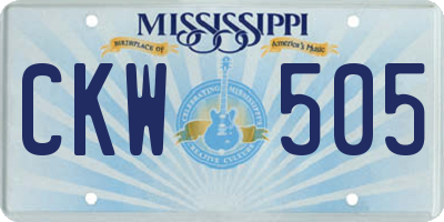 MS license plate CKW505