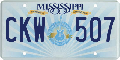 MS license plate CKW507