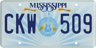MS license plate CKW509