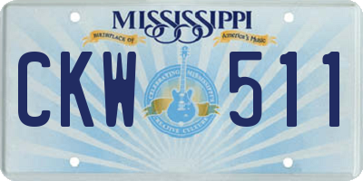 MS license plate CKW511