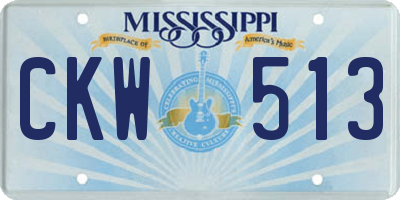 MS license plate CKW513