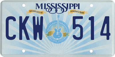MS license plate CKW514