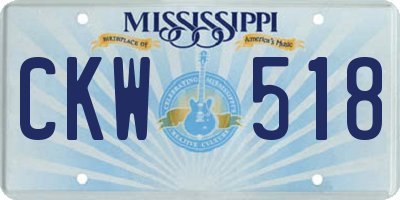 MS license plate CKW518